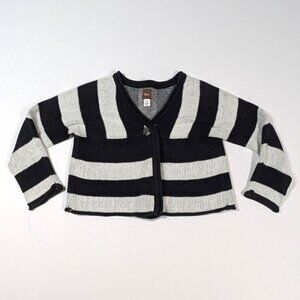 Tea Collection Striped Cardigan Knit Sweater Girls Small 4-5